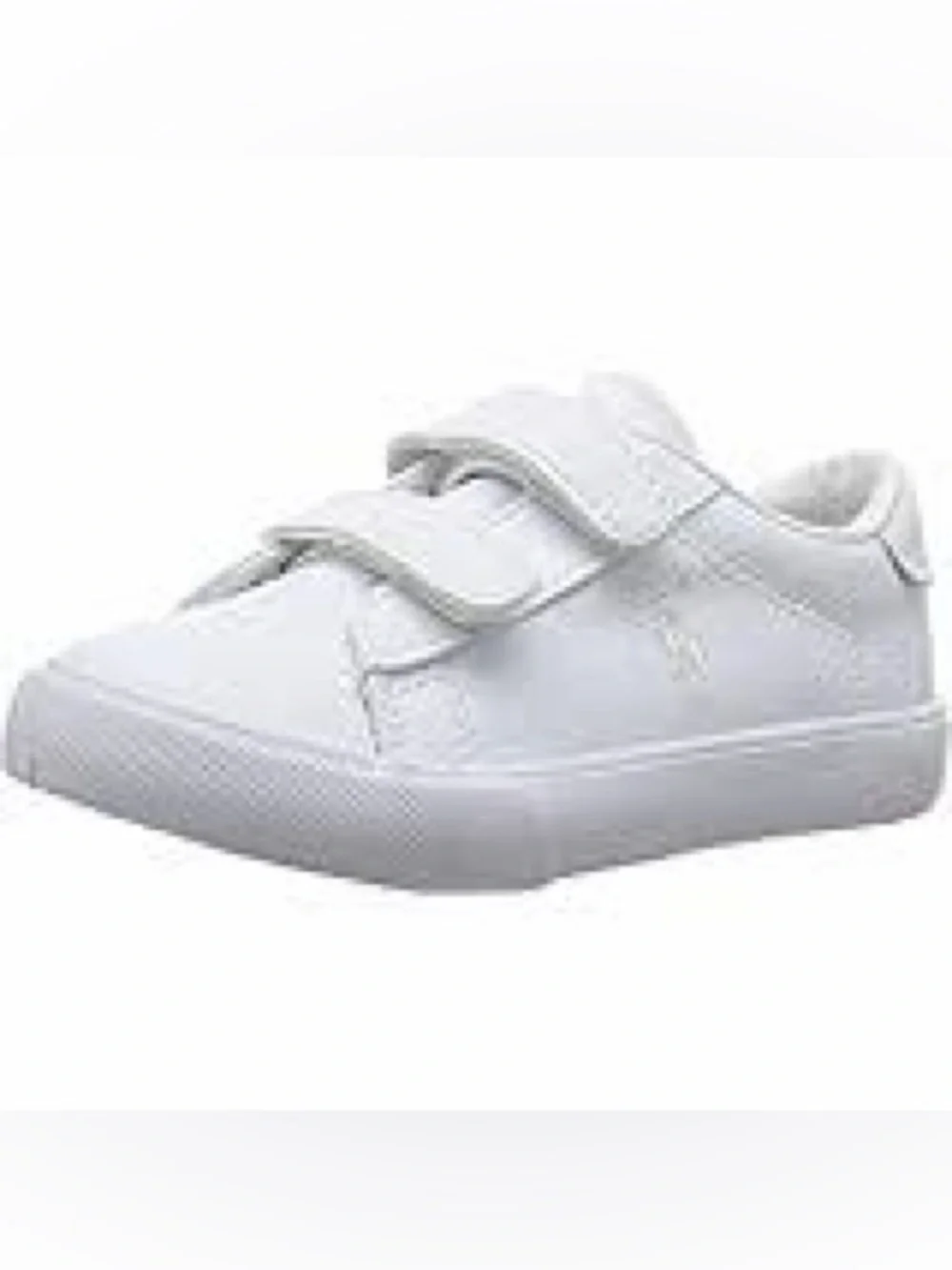 931. Unisex Ralph Lauren Kids White Double-Strap Velcro Sneakers